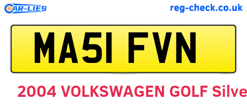 MA51FVN are the vehicle registration plates.