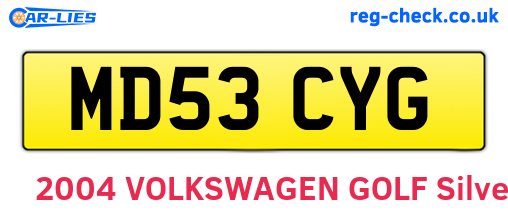 MD53CYG are the vehicle registration plates.