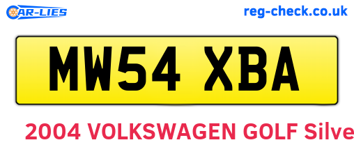 MW54XBA are the vehicle registration plates.