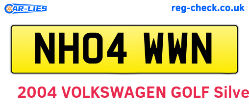 NH04WWN are the vehicle registration plates.