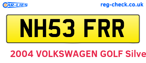 NH53FRR are the vehicle registration plates.