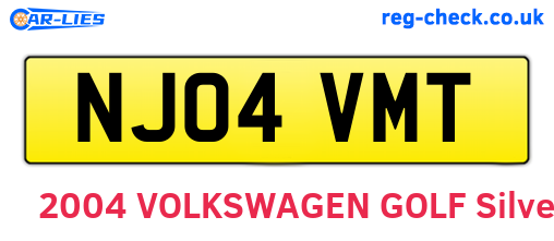 NJ04VMT are the vehicle registration plates.