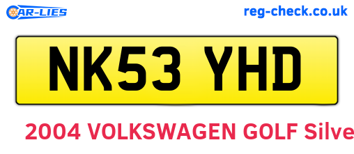 NK53YHD are the vehicle registration plates.
