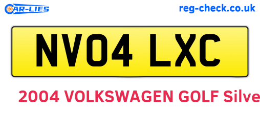 NV04LXC are the vehicle registration plates.