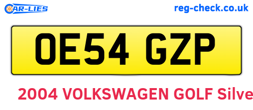 OE54GZP are the vehicle registration plates.