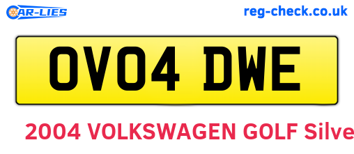 OV04DWE are the vehicle registration plates.