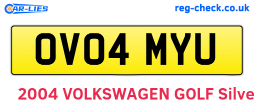 OV04MYU are the vehicle registration plates.