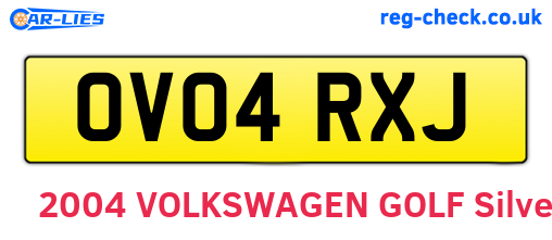 OV04RXJ are the vehicle registration plates.