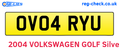 OV04RYU are the vehicle registration plates.