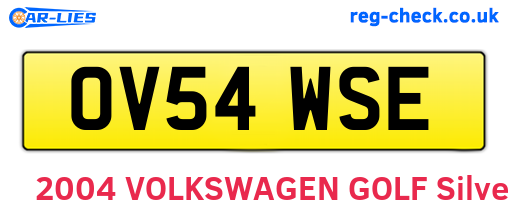 OV54WSE are the vehicle registration plates.