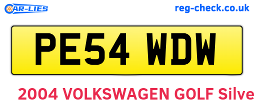 PE54WDW are the vehicle registration plates.