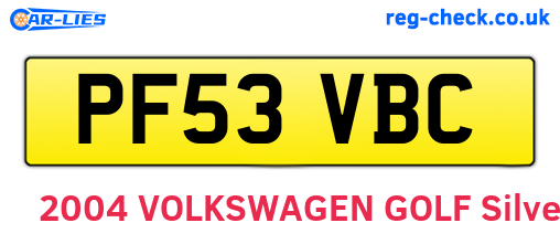 PF53VBC are the vehicle registration plates.