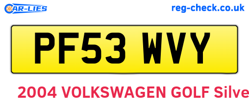 PF53WVY are the vehicle registration plates.