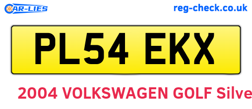 PL54EKX are the vehicle registration plates.
