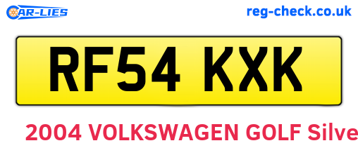 RF54KXK are the vehicle registration plates.