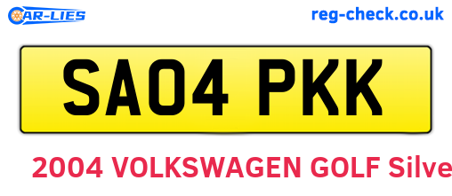 SA04PKK are the vehicle registration plates.