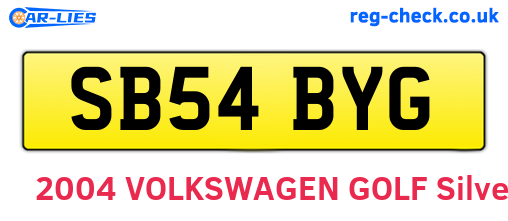SB54BYG are the vehicle registration plates.