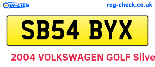 SB54BYX are the vehicle registration plates.