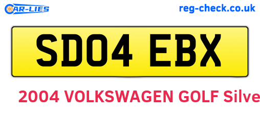 SD04EBX are the vehicle registration plates.