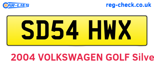 SD54HWX are the vehicle registration plates.