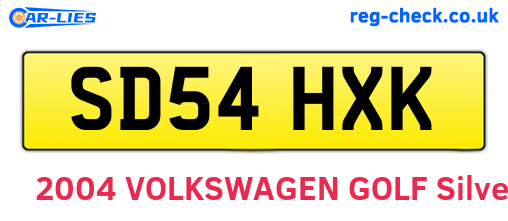 SD54HXK are the vehicle registration plates.