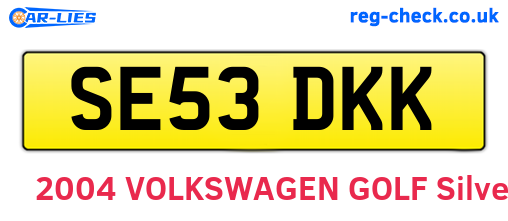 SE53DKK are the vehicle registration plates.