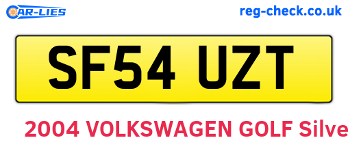SF54UZT are the vehicle registration plates.