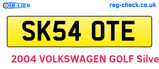 SK54OTE are the vehicle registration plates.