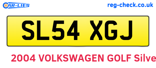 SL54XGJ are the vehicle registration plates.