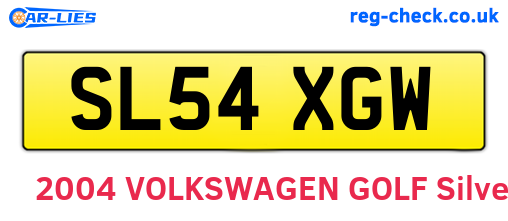 SL54XGW are the vehicle registration plates.