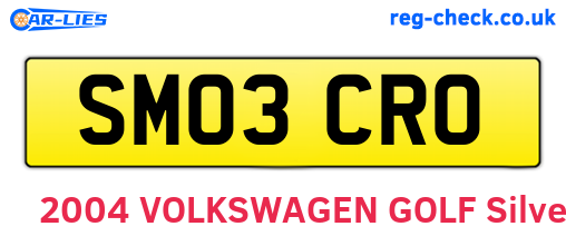 SM03CRO are the vehicle registration plates.