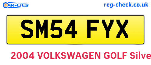 SM54FYX are the vehicle registration plates.