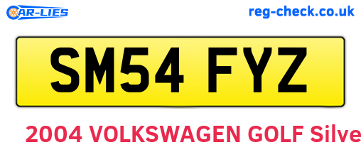 SM54FYZ are the vehicle registration plates.