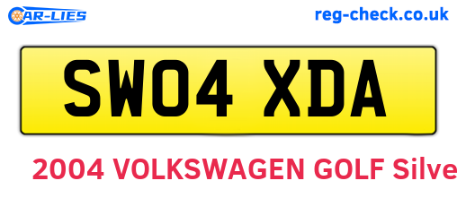 SW04XDA are the vehicle registration plates.
