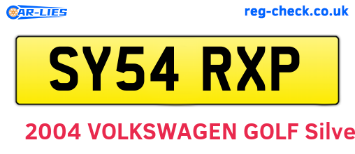 SY54RXP are the vehicle registration plates.