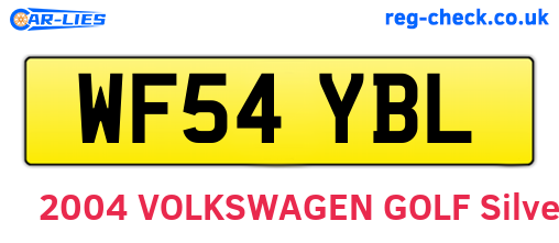 WF54YBL are the vehicle registration plates.