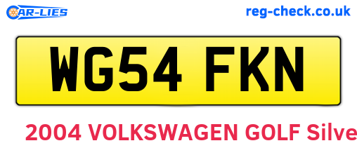 WG54FKN are the vehicle registration plates.