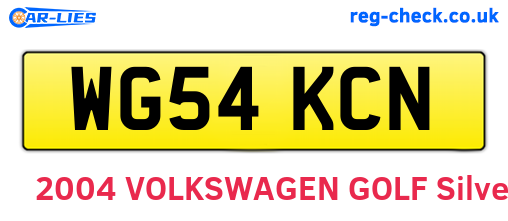 WG54KCN are the vehicle registration plates.
