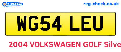 WG54LEU are the vehicle registration plates.