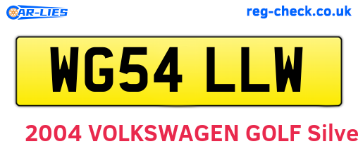 WG54LLW are the vehicle registration plates.