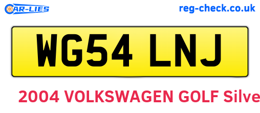 WG54LNJ are the vehicle registration plates.