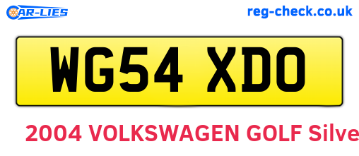 WG54XDO are the vehicle registration plates.