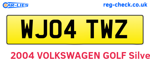 WJ04TWZ are the vehicle registration plates.