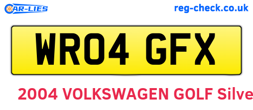 WR04GFX are the vehicle registration plates.