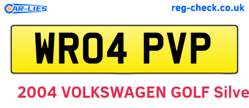 WR04PVP are the vehicle registration plates.