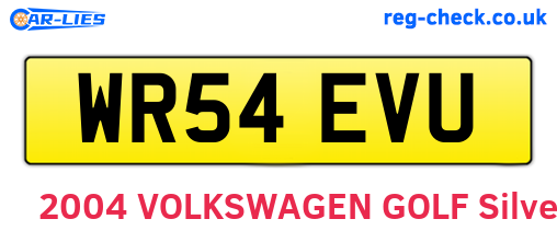 WR54EVU are the vehicle registration plates.