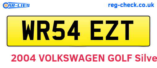 WR54EZT are the vehicle registration plates.