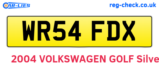 WR54FDX are the vehicle registration plates.