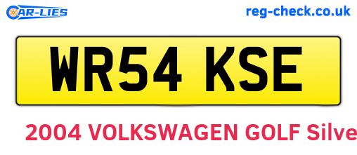 WR54KSE are the vehicle registration plates.