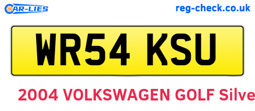 WR54KSU are the vehicle registration plates.